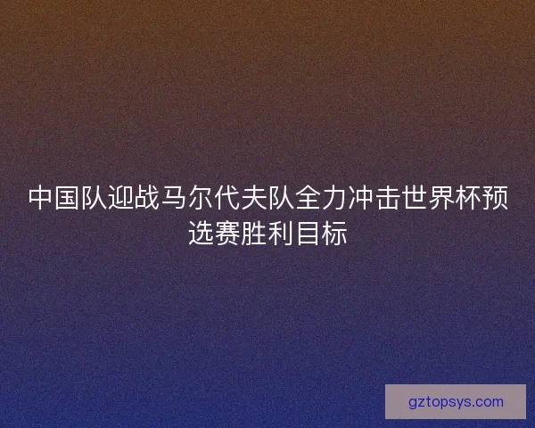 中国队迎战马尔代夫队全力冲击世界杯预选赛胜利目标