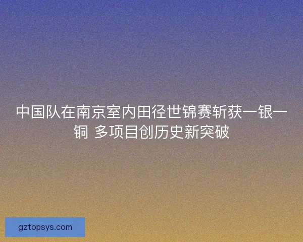 中国队在南京室内田径世锦赛斩获一银一铜 多项目创历史新突破